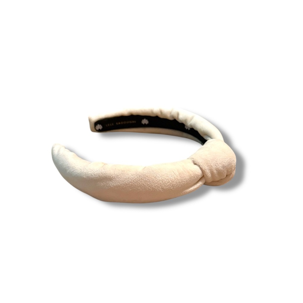Lele Sadoughi Kids Velvet Knot Headband Cream Girls Hair Accessory